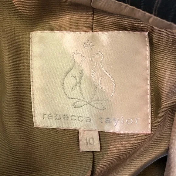 Rebecca Taylor gray pinstripe blazer wool blend size 10 - Picture 3 of 8